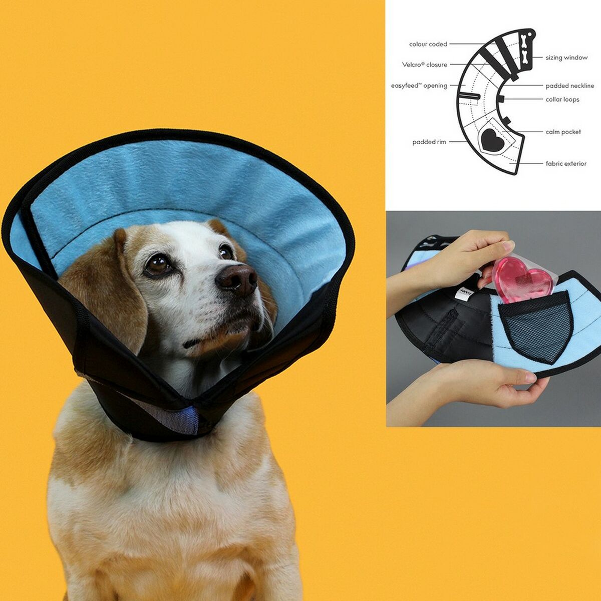 Collare elisabettiano per cani KVP Calmer Multicolore (20-28 cm)