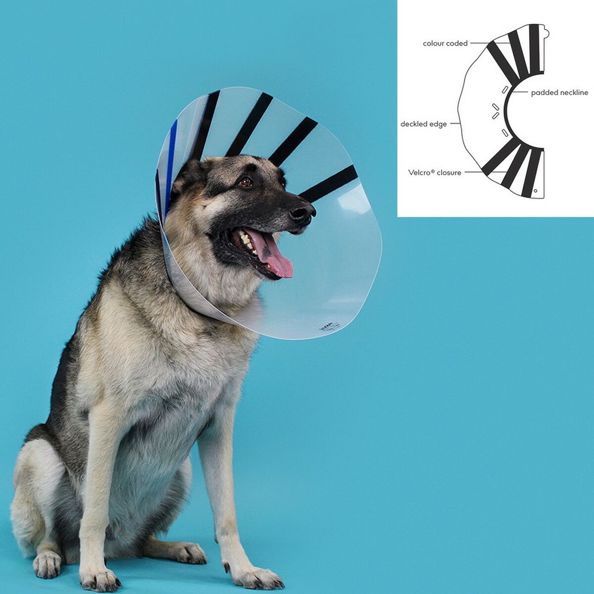 Collare elisabettiano per cani KVP EZ Clear (18-25 cm)