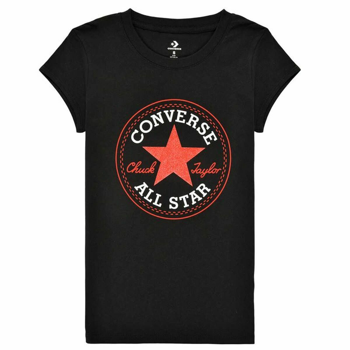 Maglia a Maniche Corte per Bambini Converse Timeless  Nero