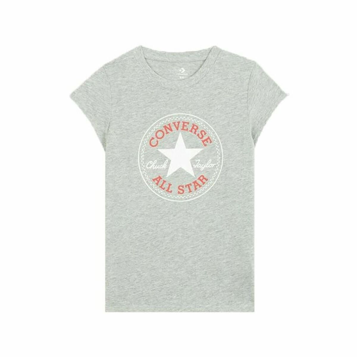 Maglia a Maniche Corte per Bambini Converse Timeless Chuck Patch Grigio scuro