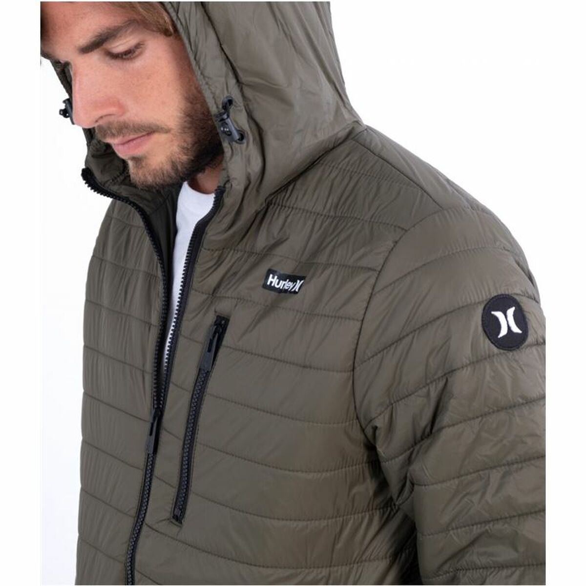 Giacca Sportiva da Uomo Hurley  Balsam Quilted Packable Verde