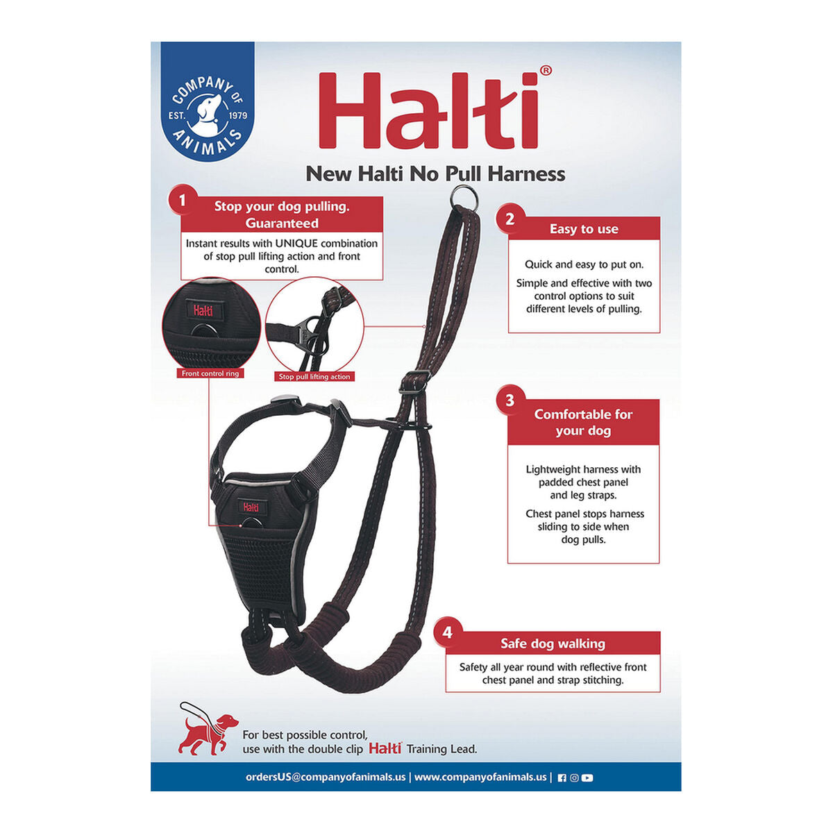 Imbracatura per Cani Company of Animals Halti Taglia M (34-56 cm)