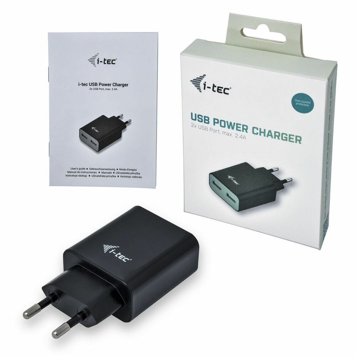 Caricabatterie USB da Parete i-Tec CHARGER2A4B Nero