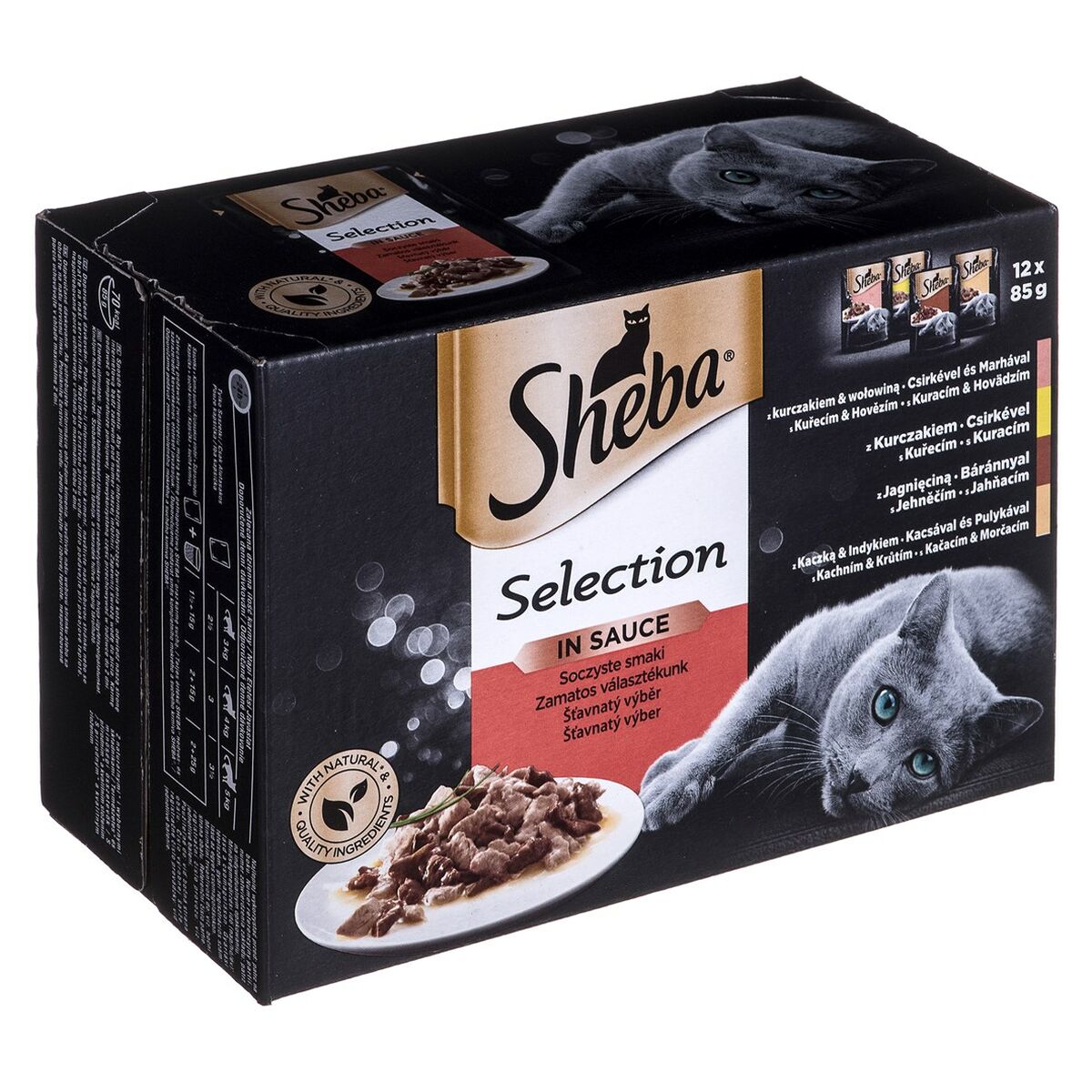 Cibo per gatti Sheba Selection in Sauce Pollo Tacchino Carne di vitello Agnello 85 g