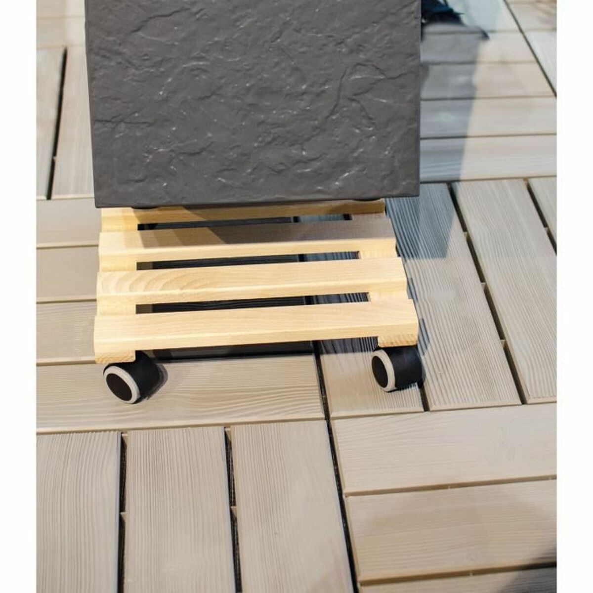 Supporto con Ruote per Vasi EDA   Legno 29 x 29 x 8 cm