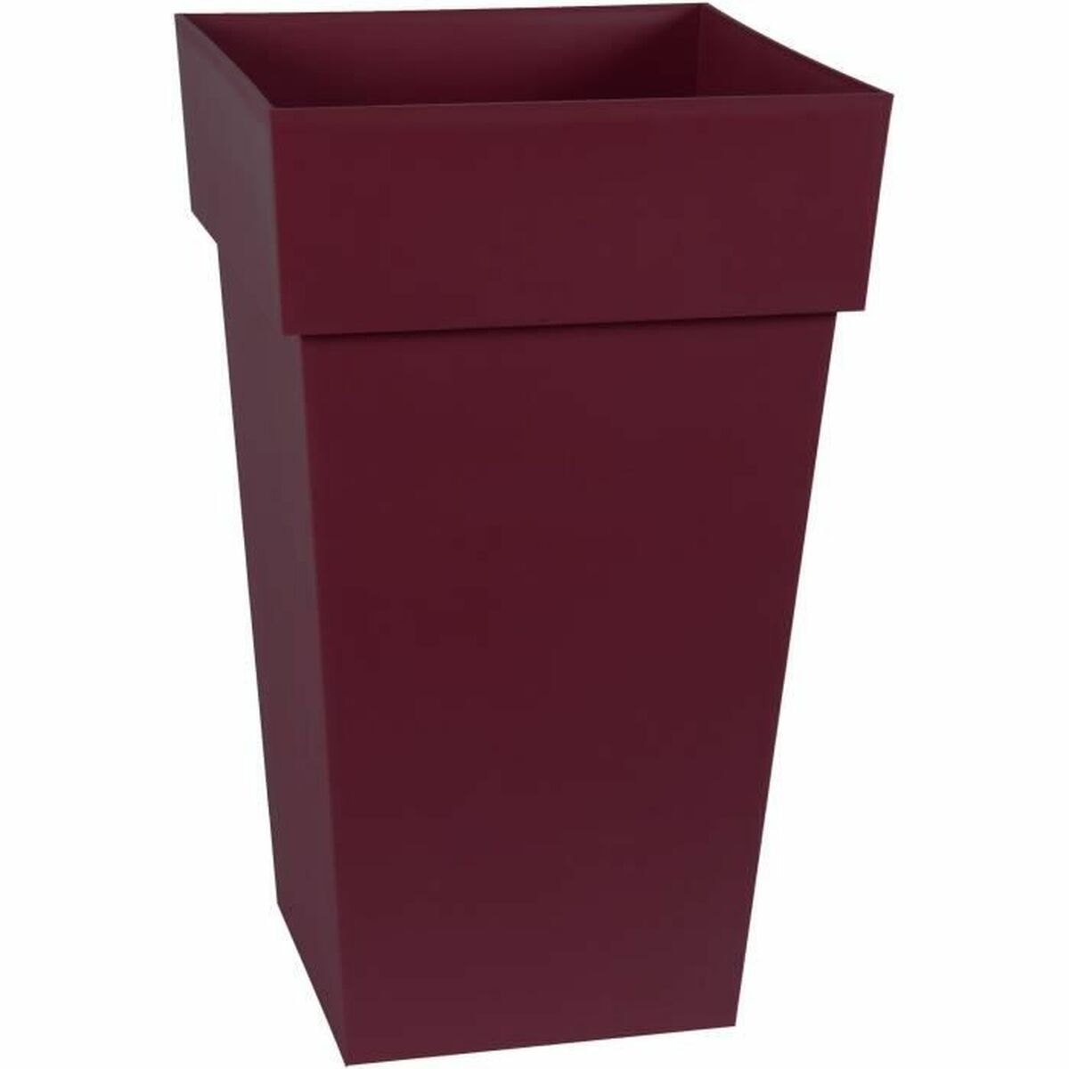 Vaso Ecolux 39 x 39 x 65 cm Rosso Scuro Plastica Quadrato Moderno