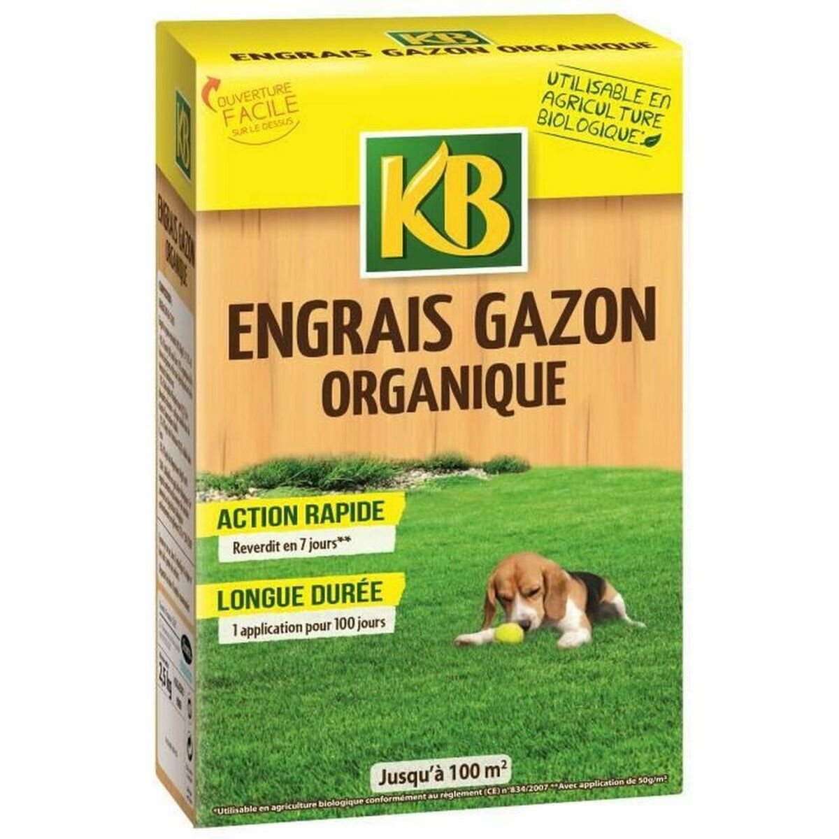 Fertilizzante per piante KB NPK 9-2-2 Organico Prato 100 m² 2,5 kg