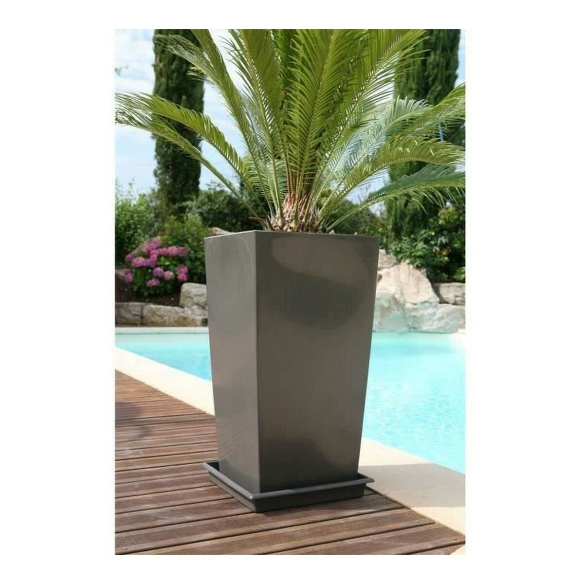 Vaso Riviera Nuance Grigio Quadrato 29 x 29 x 52 cm 29 x 29 cm