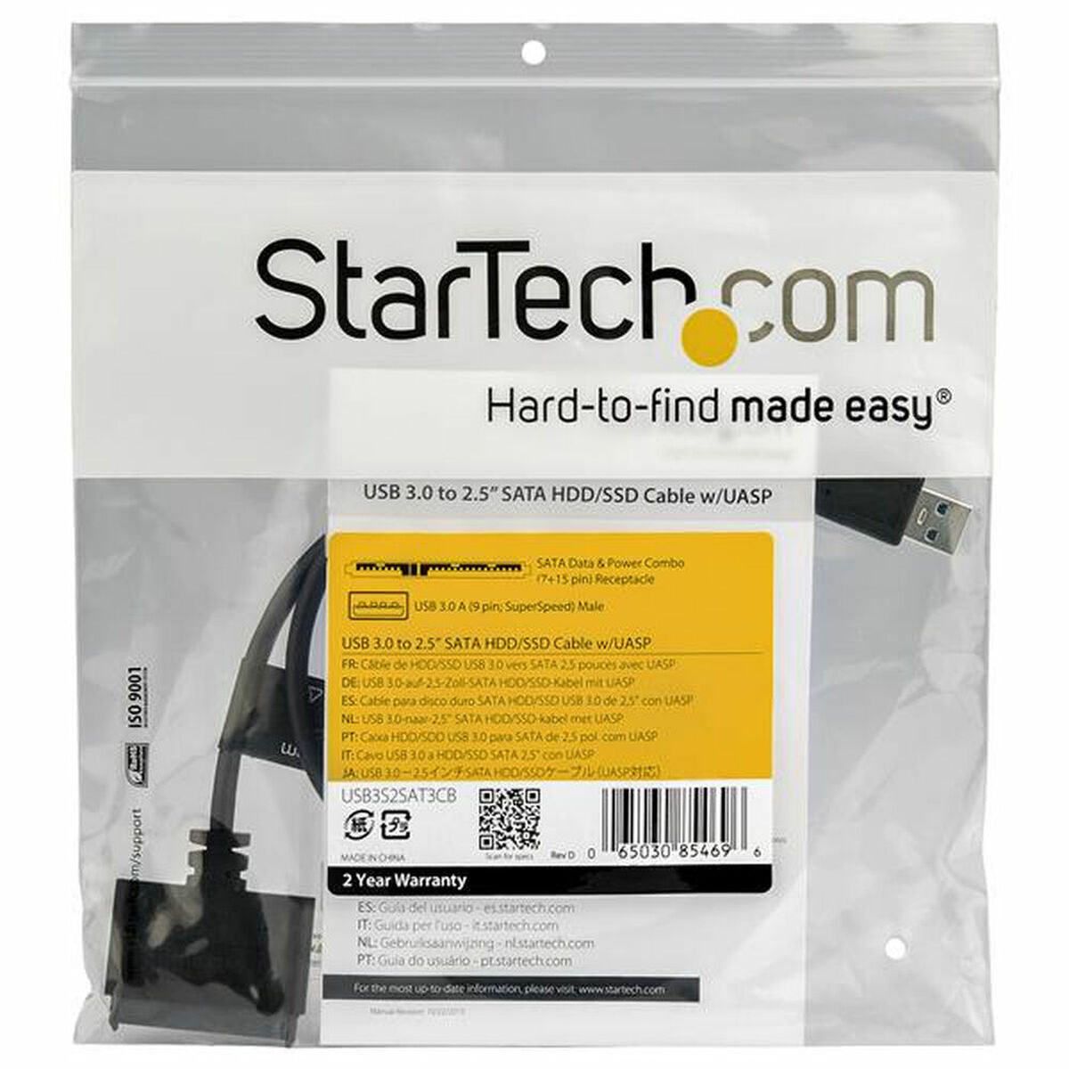 Adattatore da USB a SATA per Hard Disk Startech USB3S2SAT3CB HDD/SSD 2.5"