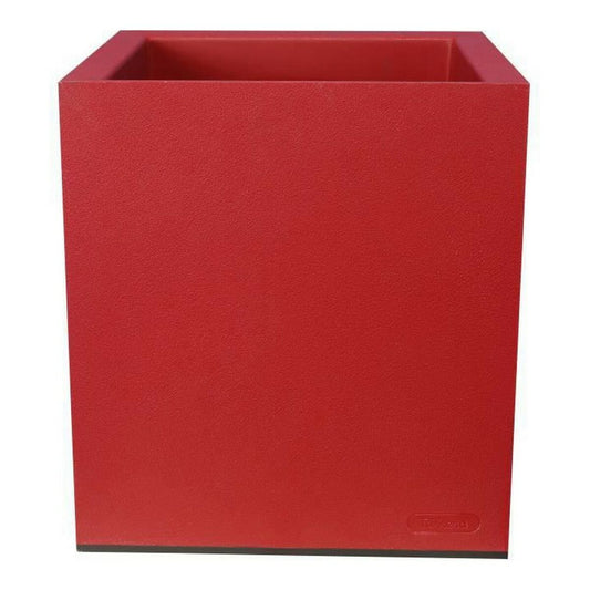 Vaso Riviera Rosso Plastica Quadrato 40 x 40 cm