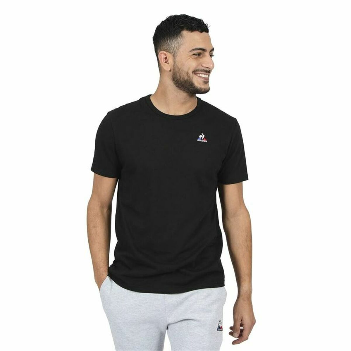 Maglia a Maniche Corte Uomo Le coq sportif Essentiels N°3 Nero