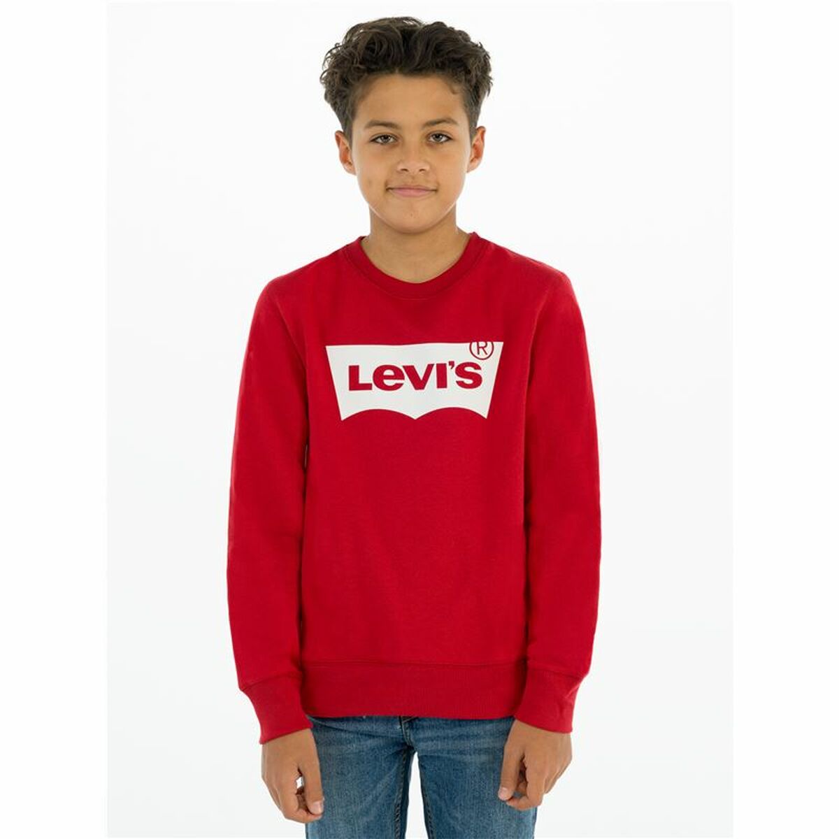 Felpa senza Cappuccio Bambino Levi's Batwing Crewneck  Rosso