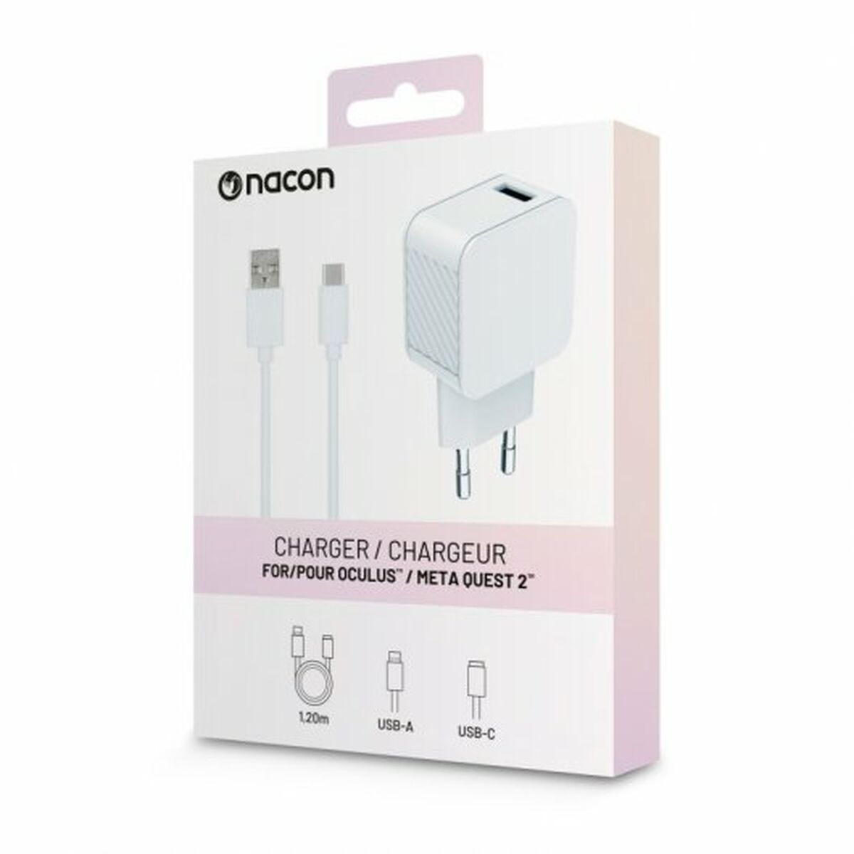 Caricabatterie da Parete + Cavo USB A con USB C Nacon