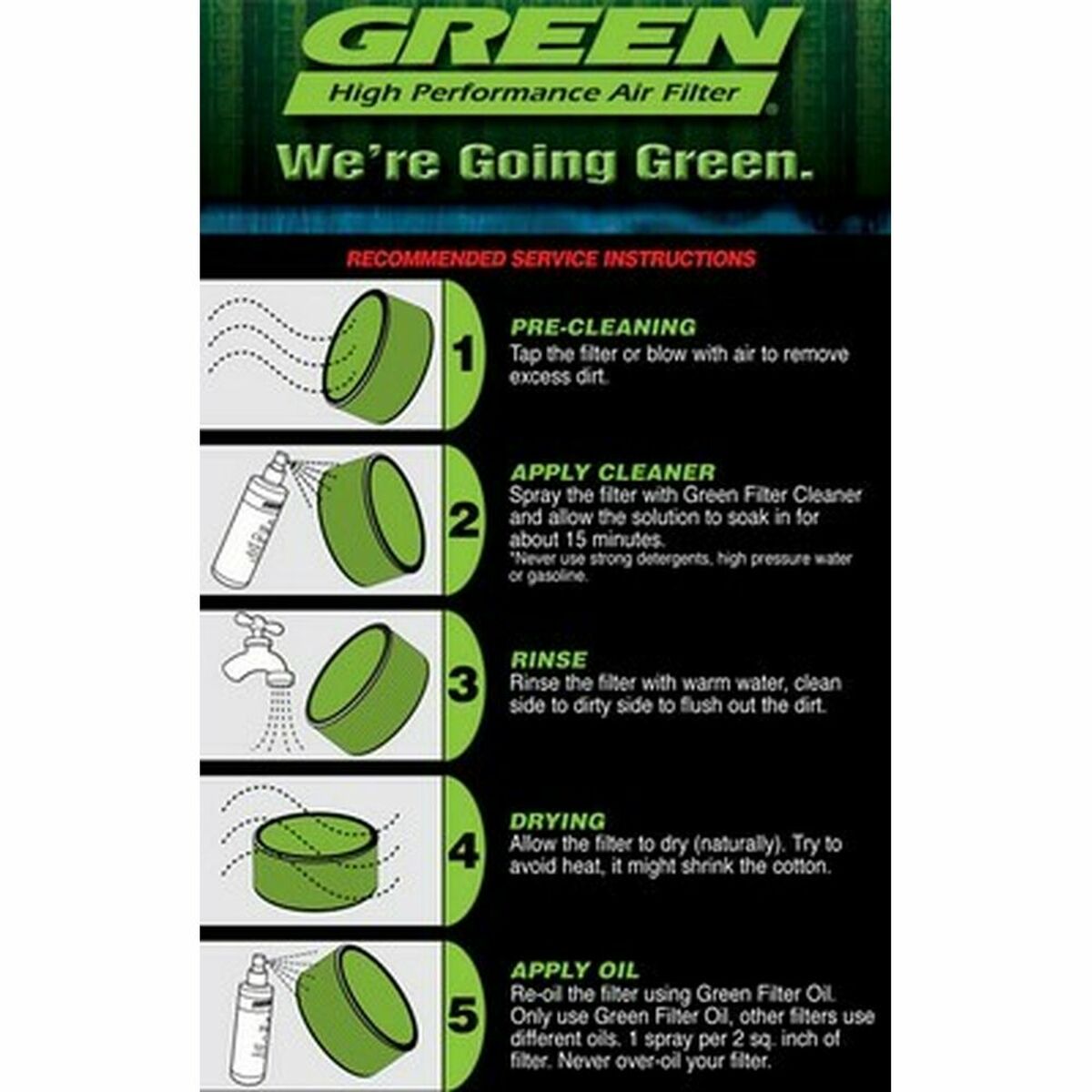 Filtro dell'aria Green Filters