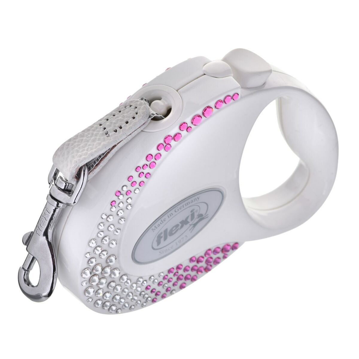 Guinzaglio per Cani Flexi Glam Composition with Swarovski crystals 3 m Bianco S