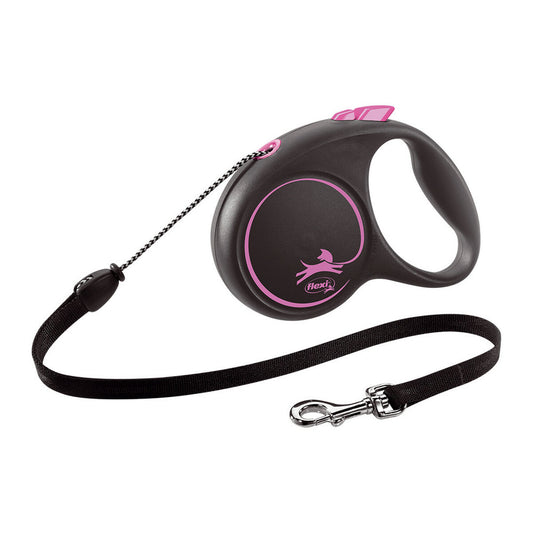 Guinzaglio per Cani Flexi BLACK DESIGN 5 m Rosa Taglia S