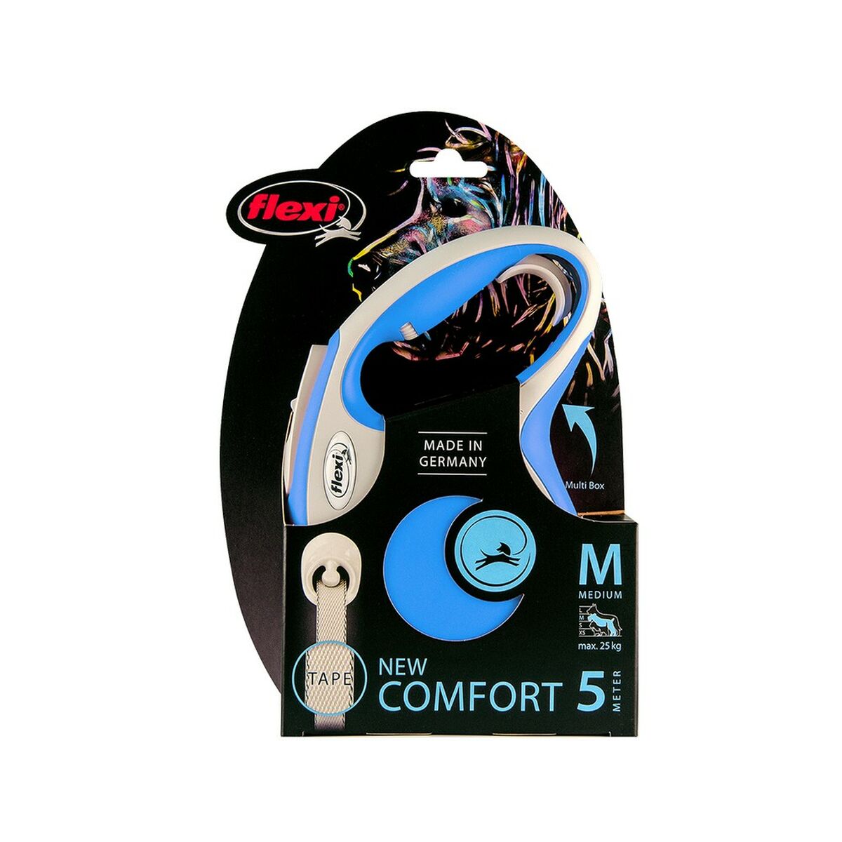 Guinzaglio per Cani Flexi New Comfort L Azzurro (5 m)