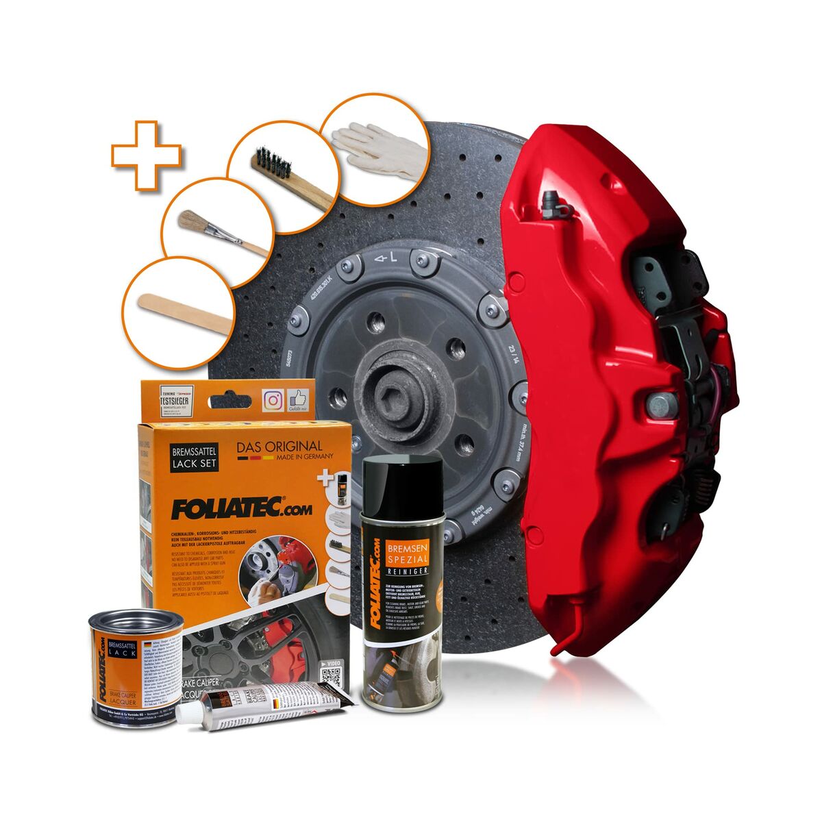 Set di colori Foliatec 2160 RACING Pinze dei Freni 3 Pezzi Rosso