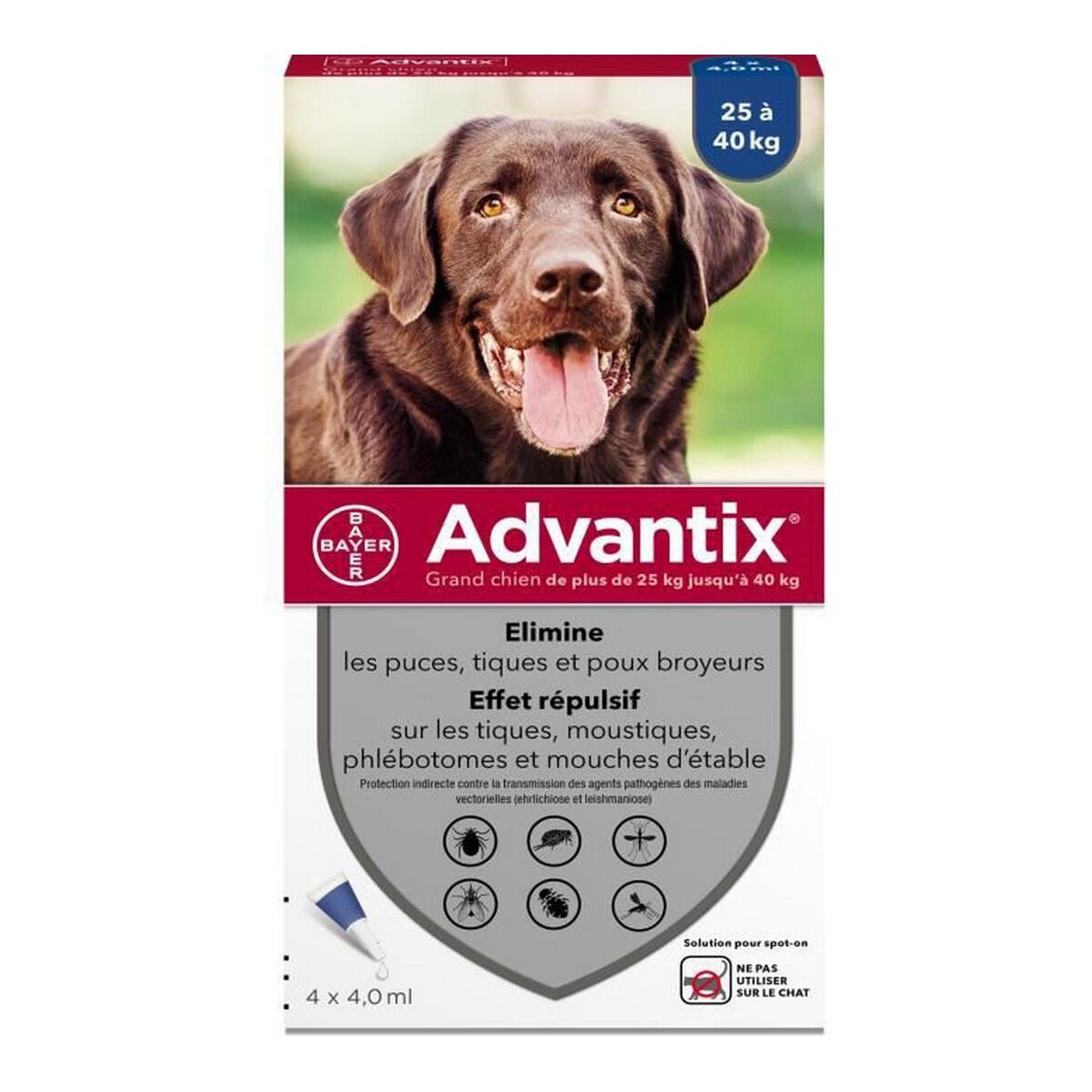 Anti-parassiti Advantix Pipette 25-40 Kg 4 ml 4 Unità