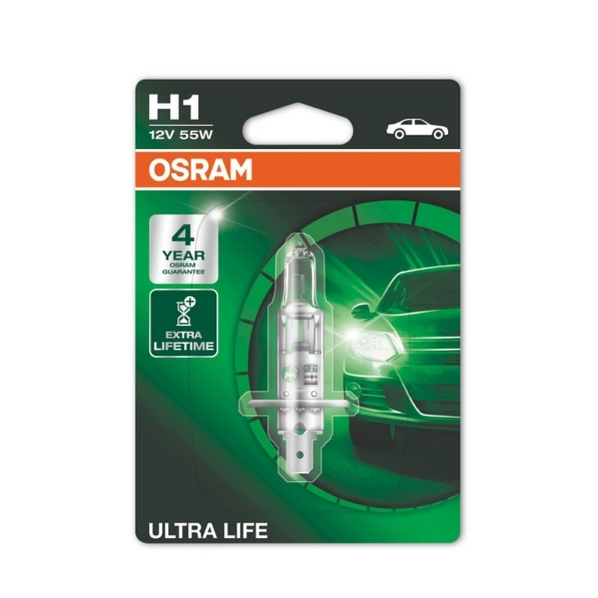 Lampadina per Auto ULTRA LIFE H1 Alogena Ruota anteriore H1 55 W 12 V (Ricondizionati A)