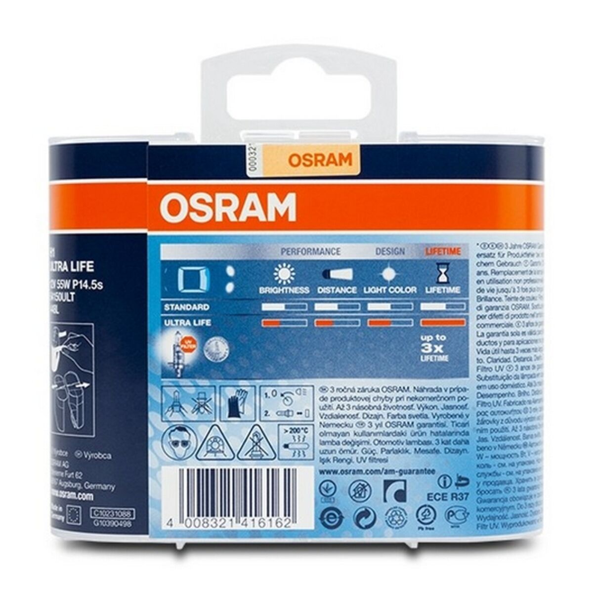 Lampadina per Auto Osram 4008321416162 H1 12V 55W 3200K