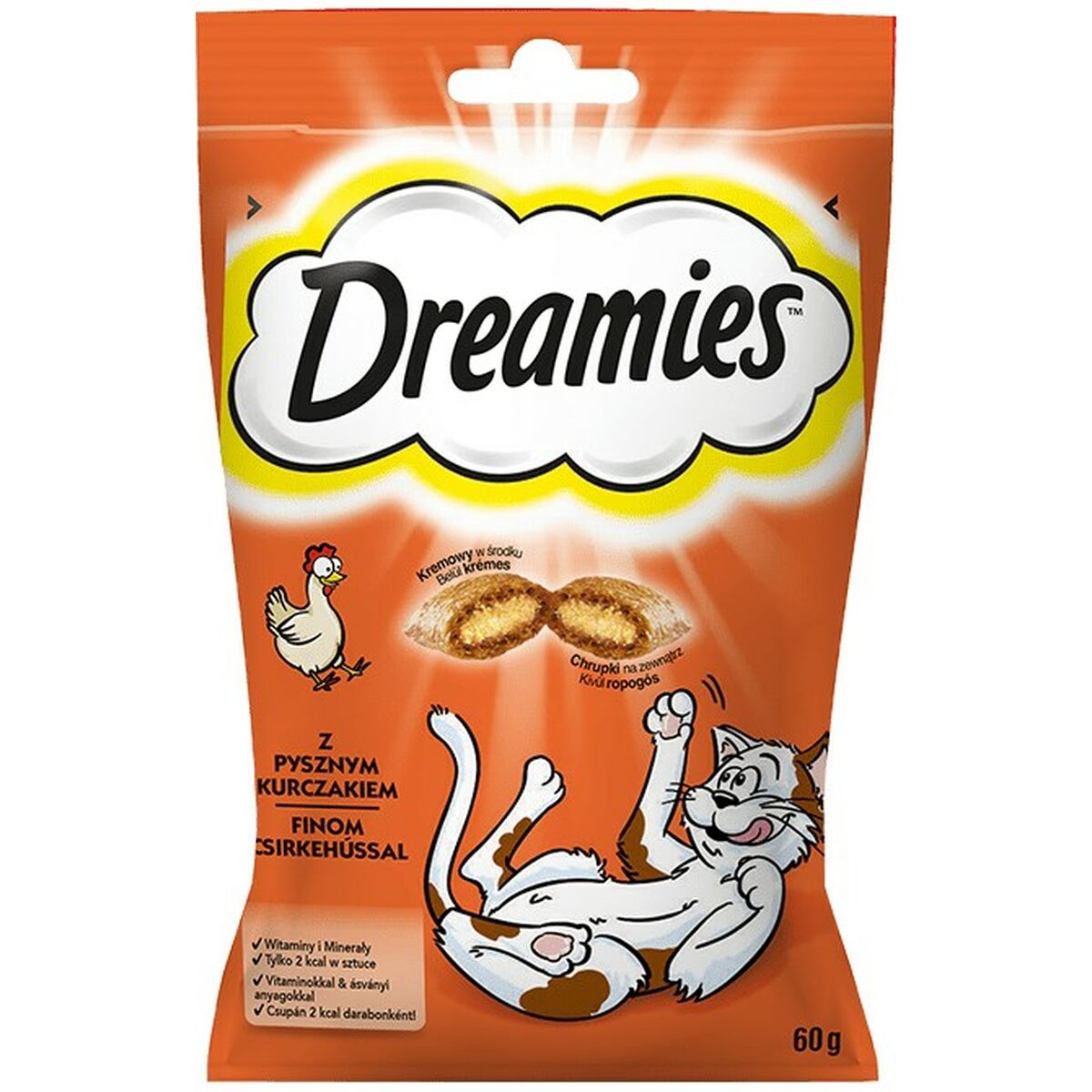 Spuntino per Cat Dreamies Leccornie Pollo Carne di manzo e vitello 60 L 60 g