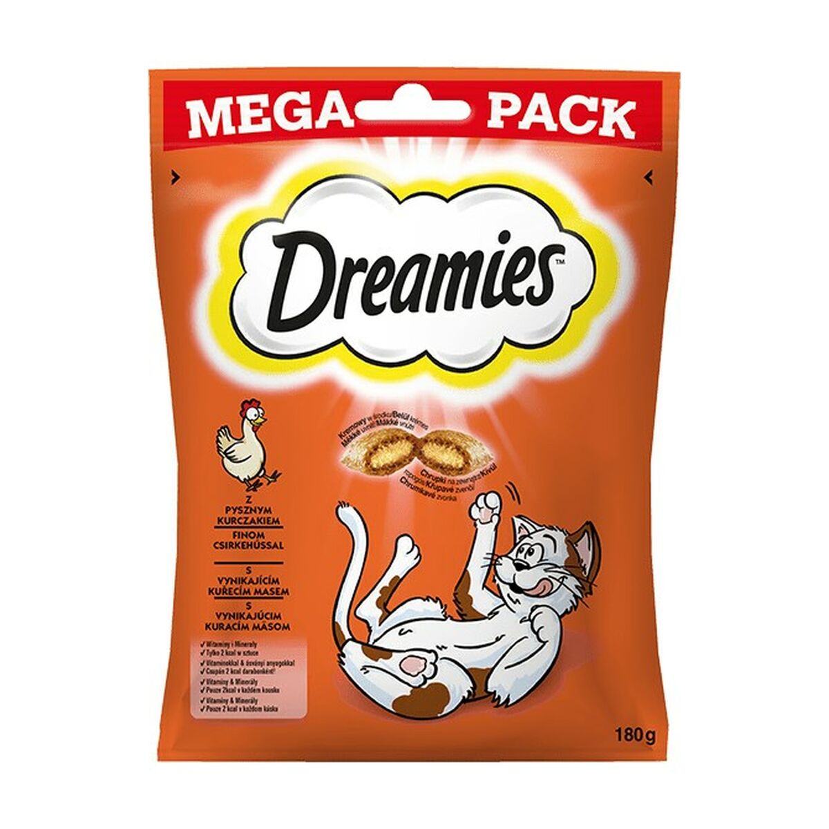 Spuntino per Cat Dreamies 180 g Leccornie Pollo 180 ml