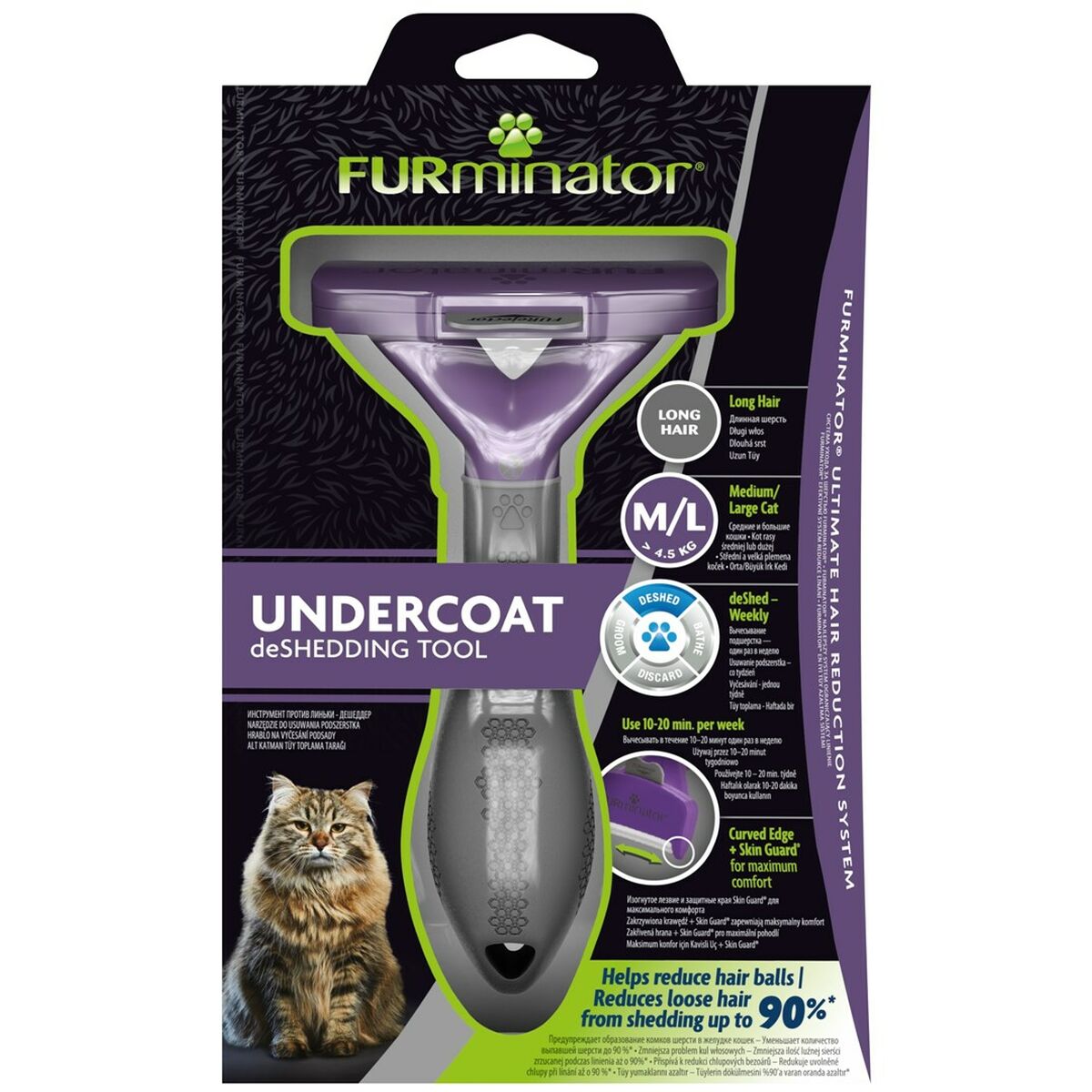 Spazzola Furminator FUR151357 Gatto Grande Nero Violetta