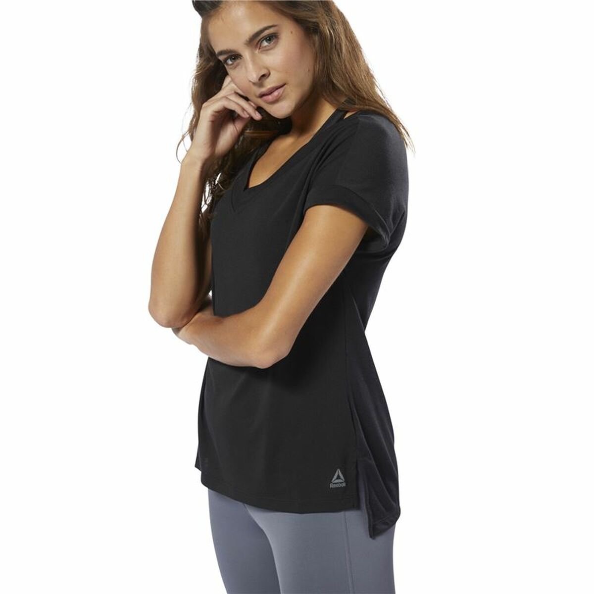 Maglia a Maniche Corte Donna Reebok Wor Supremium Detail Nero