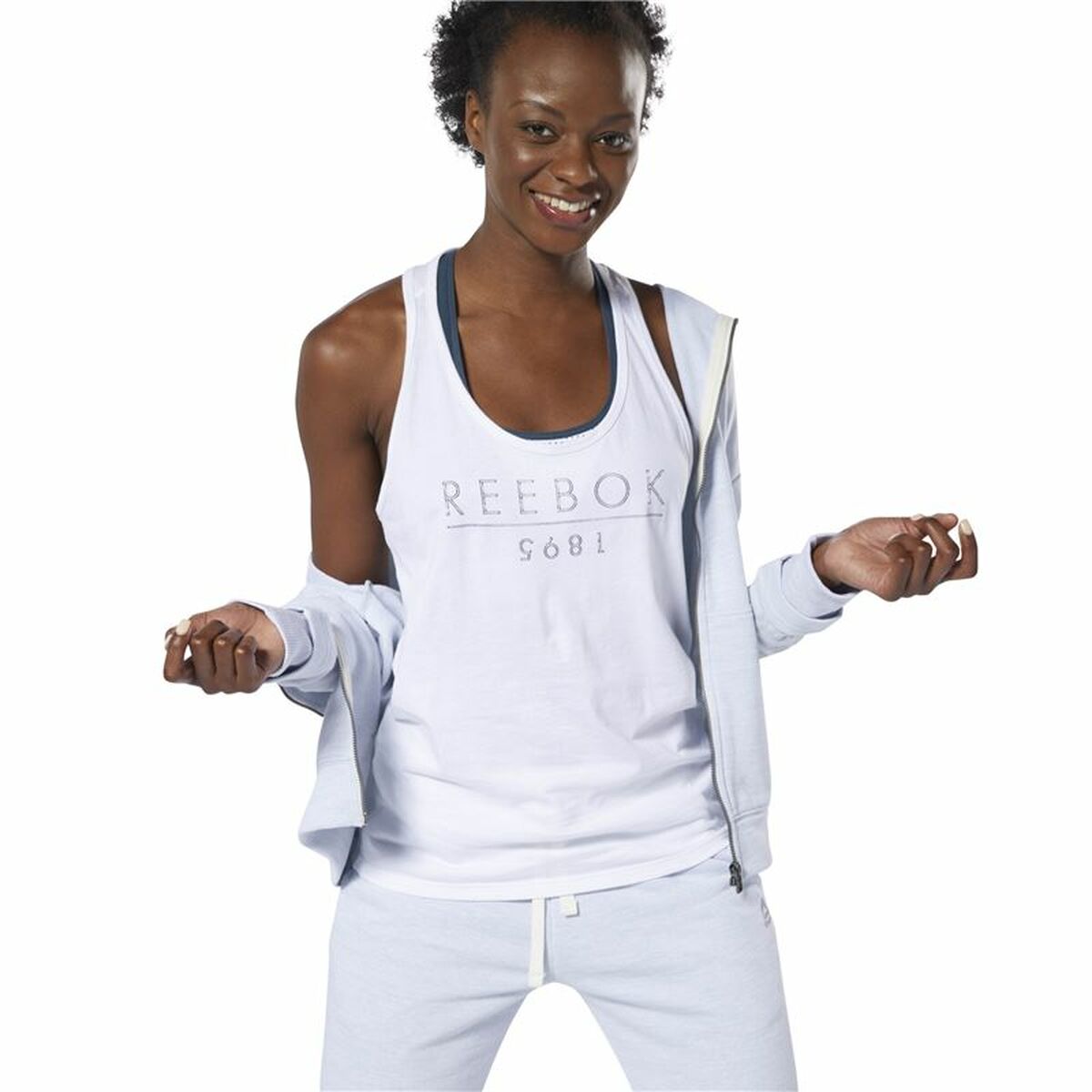 Maglia Smanicata da Donna Reebok 1895 Race Bianco