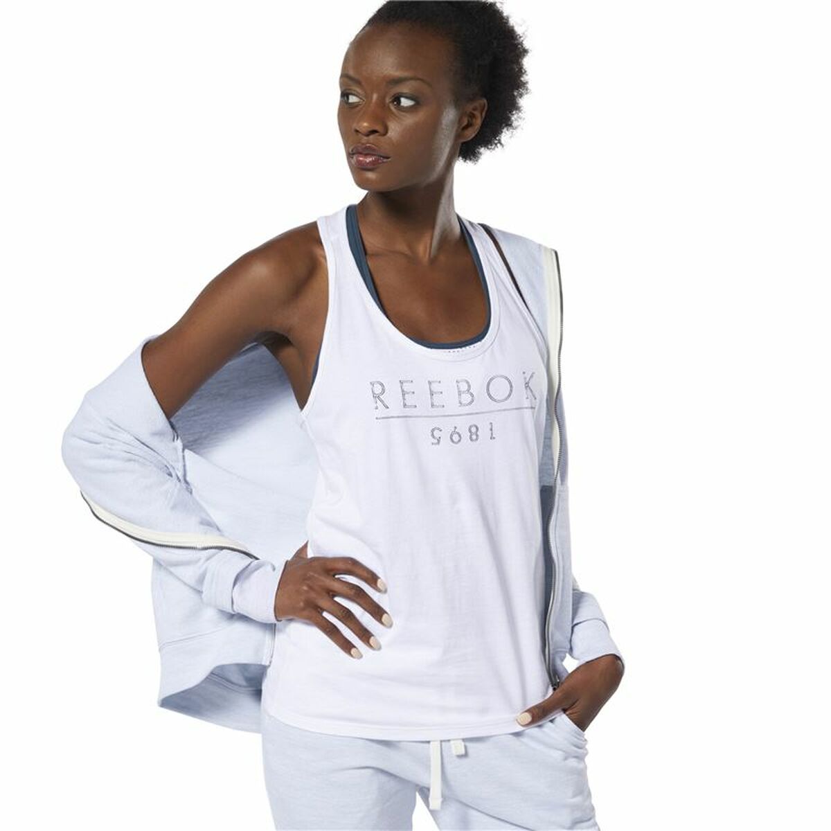 Maglia Smanicata da Donna Reebok 1895 Race Bianco