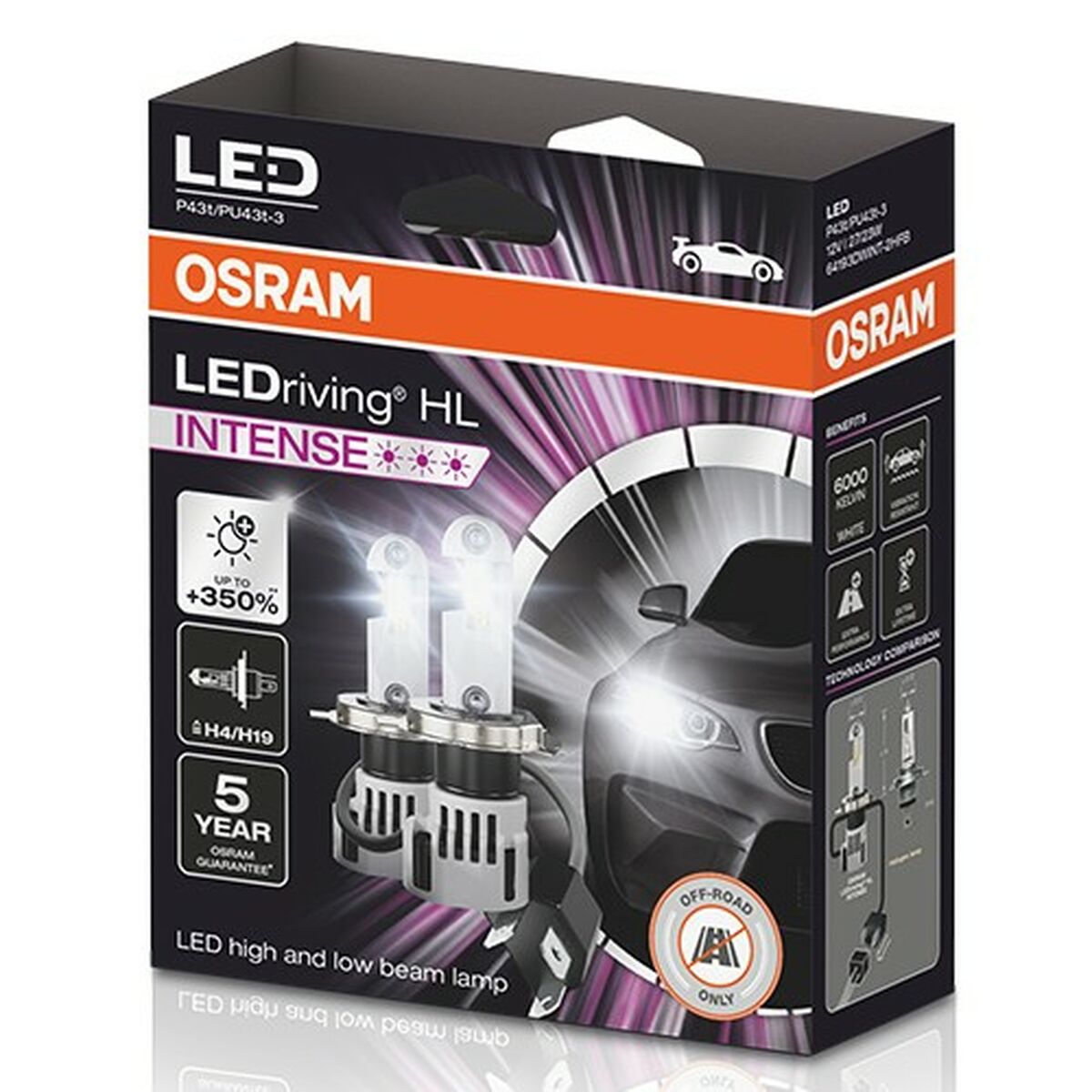 Lampadina per Auto Osram LEDriving HL Intense H4 12 V