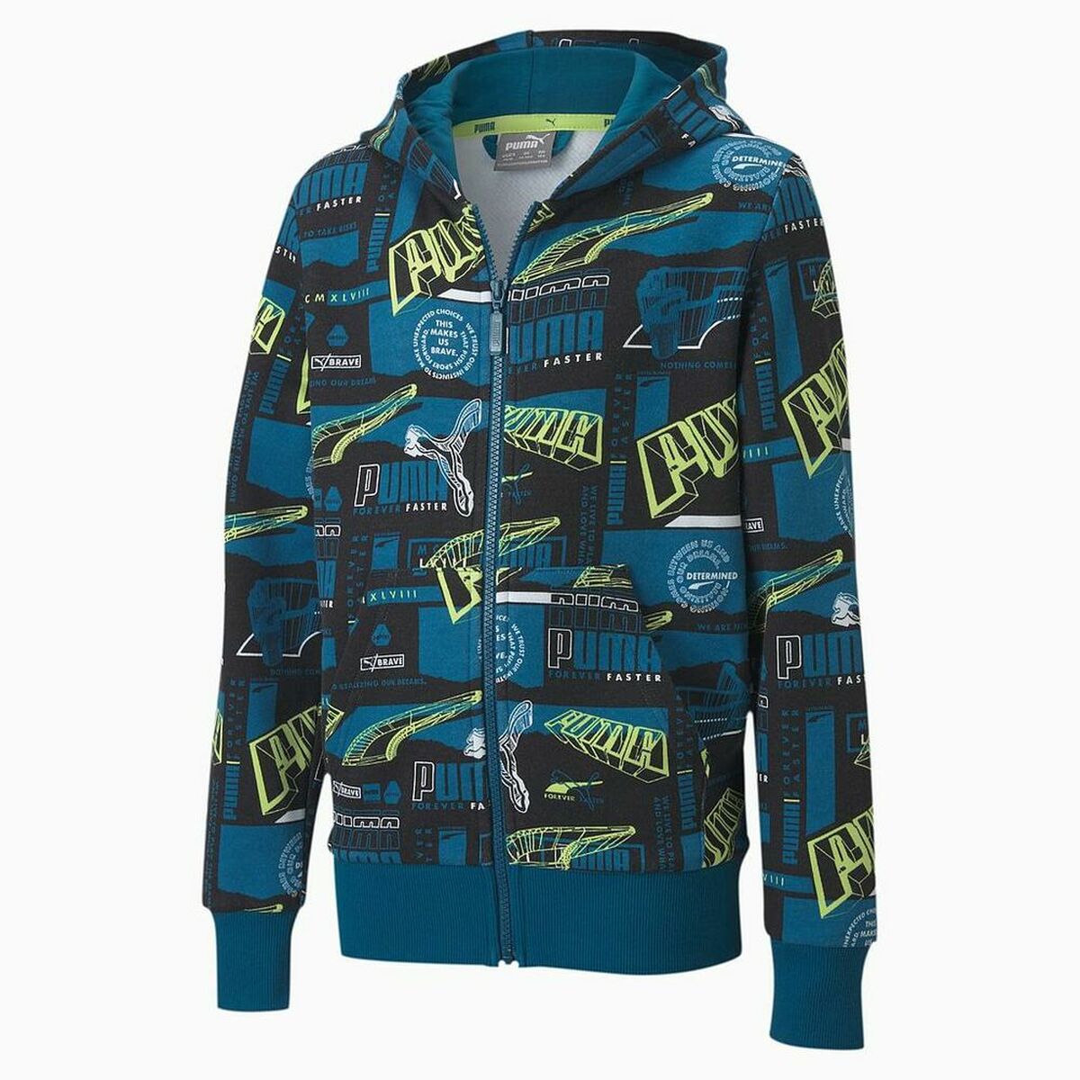 Felpa con Cappuccio Bambino Puma  FULL-ZIP 583197 Azzurro