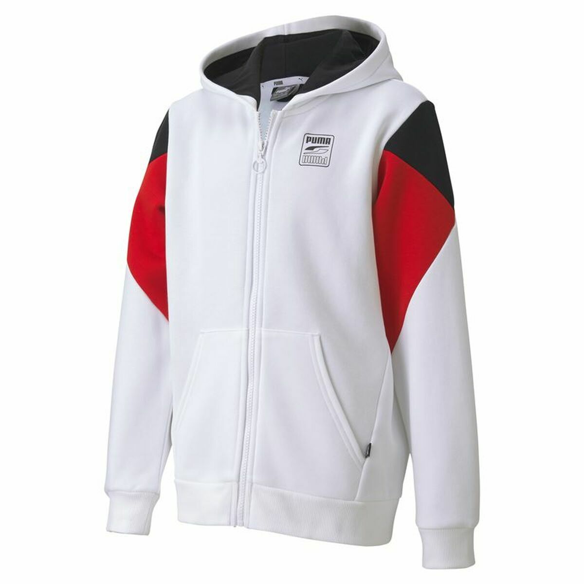 Giacca Sportiva da Bambini Rebel Puma Block Full-Zip Hoodie  Bianco