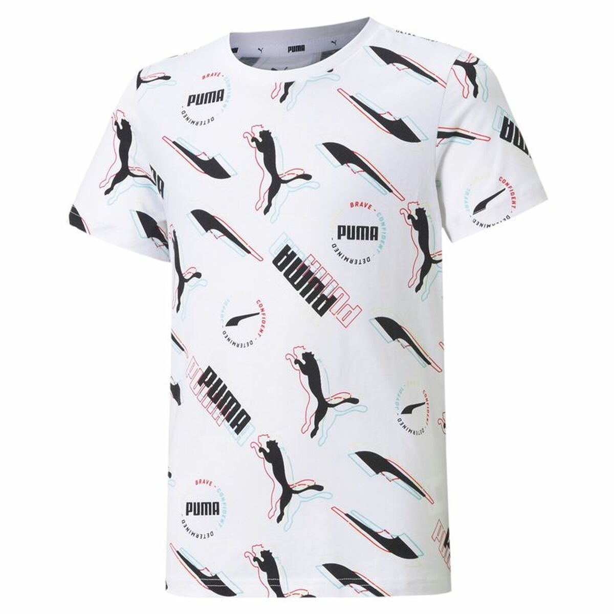 Maglia a Maniche Corte per Bambini Puma AOP Bianco