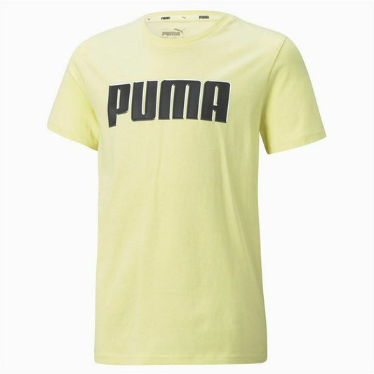 Maglia a Maniche Corte per Bambini Puma Alpha Graphic  Giallo