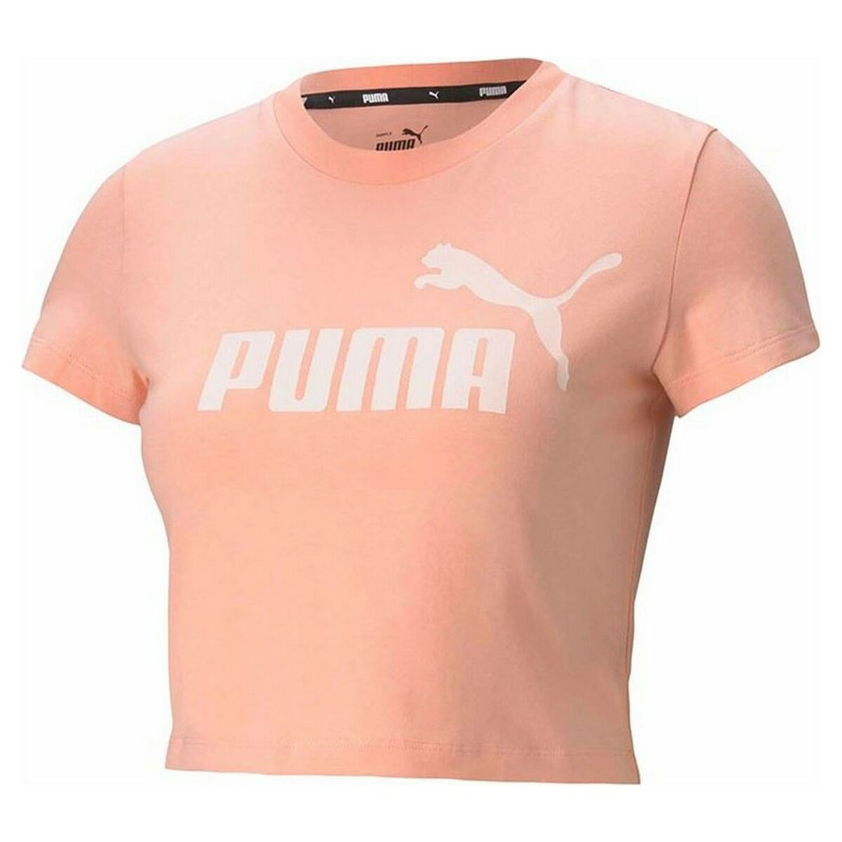 Maglia a Maniche Corte Donna Puma Essentials Slim Logo Rosa Salmone