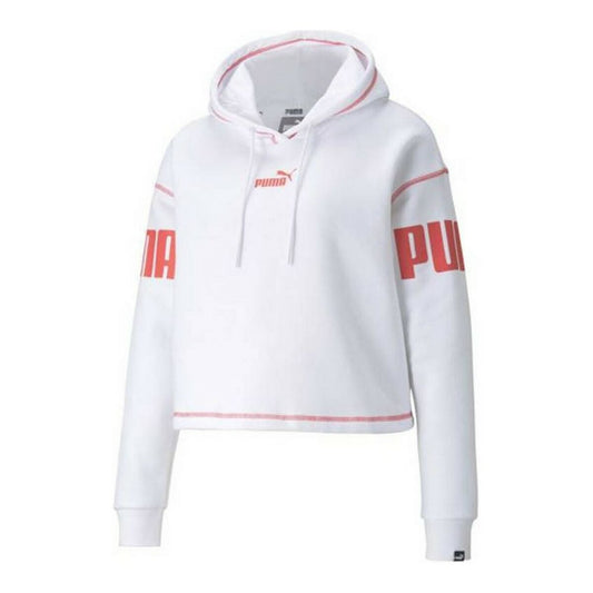 Felpa con Cappuccio Donna Puma Power Hoodie Fl Bianco