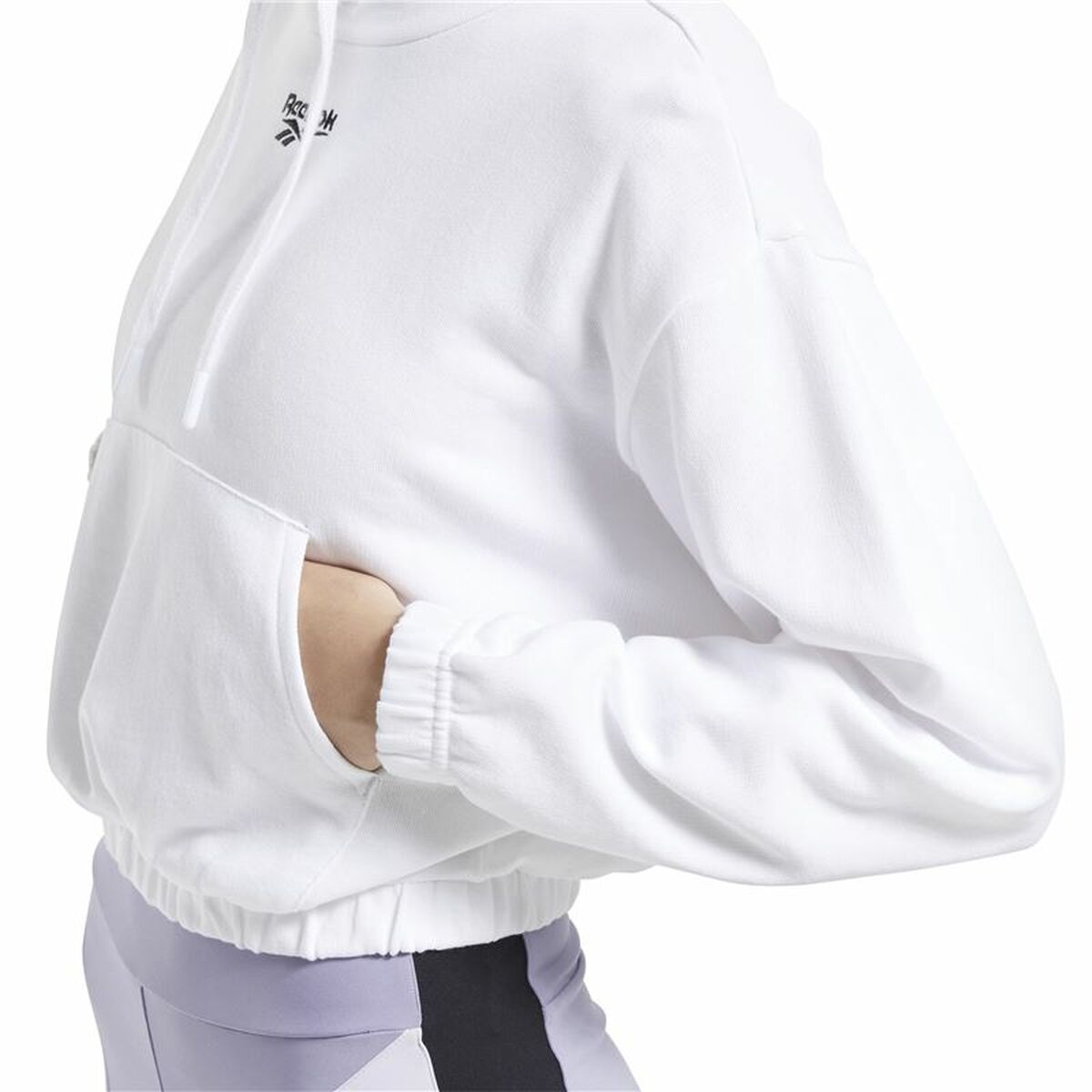 Felpa con Cappuccio Donna Reebok Sportswear Cropped Bianco