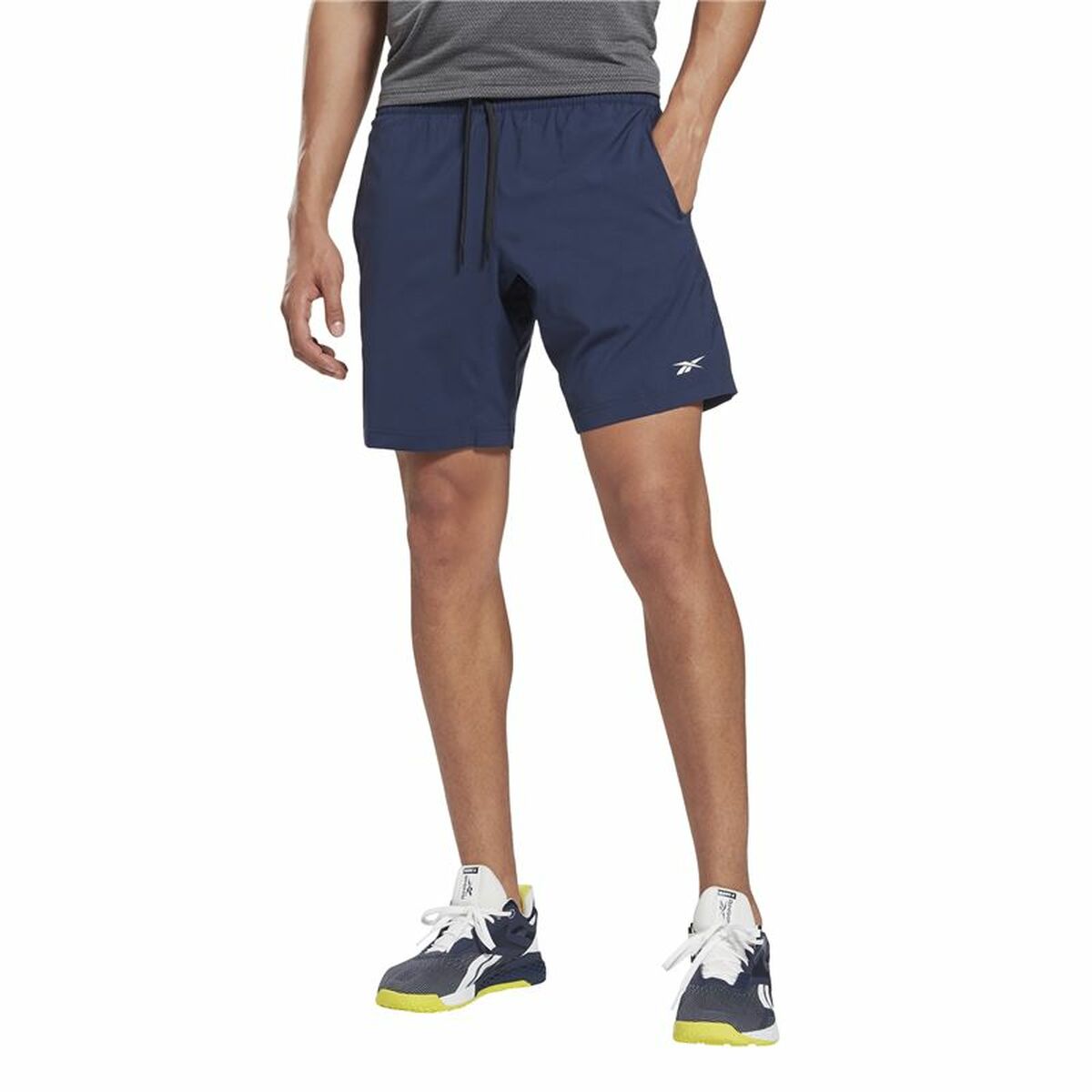 Pantaloni Corti Sportivi da Uomo Reebok Ready  Azzurro