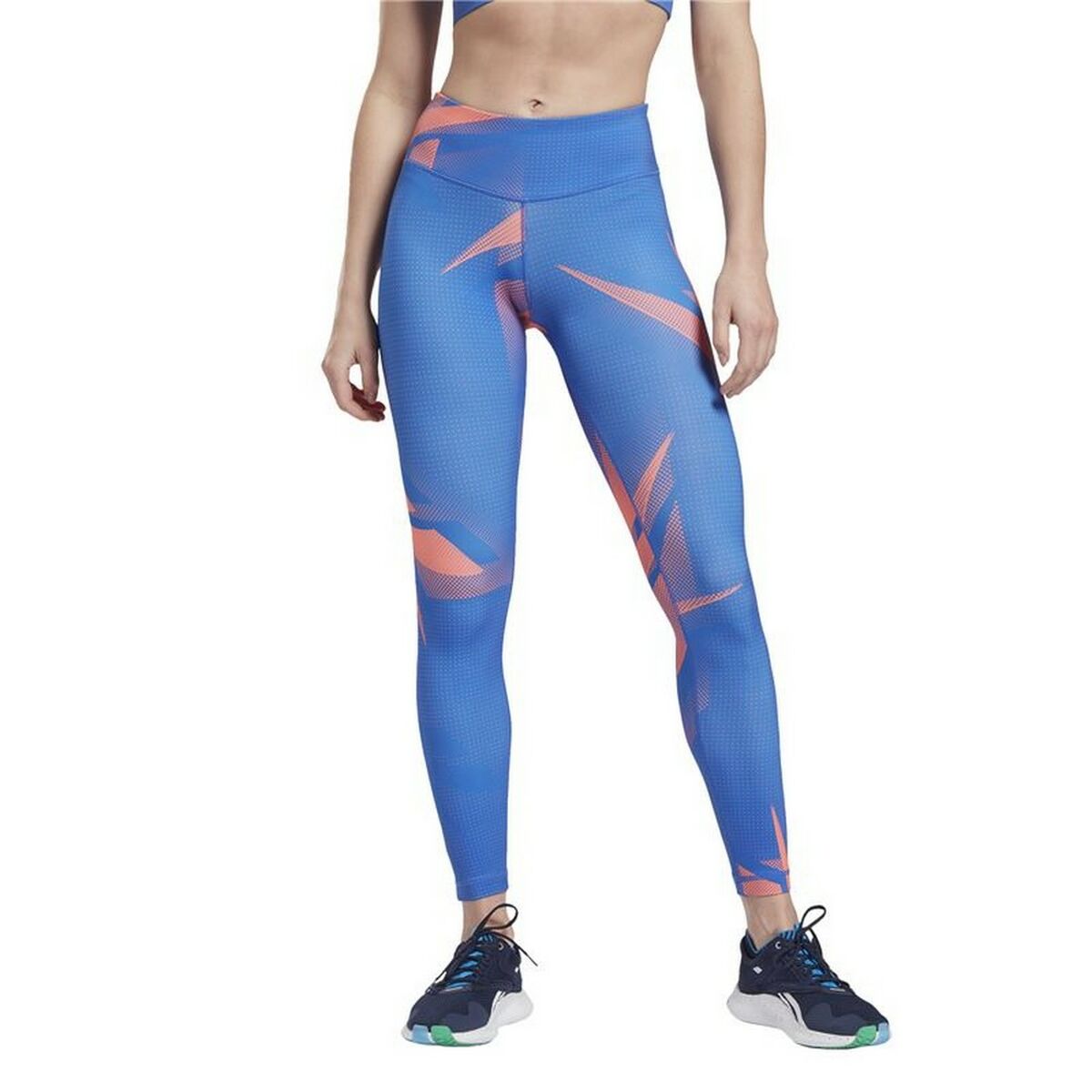 Leggings Sportivo da Donna Reebok MYT Printed Azzurro