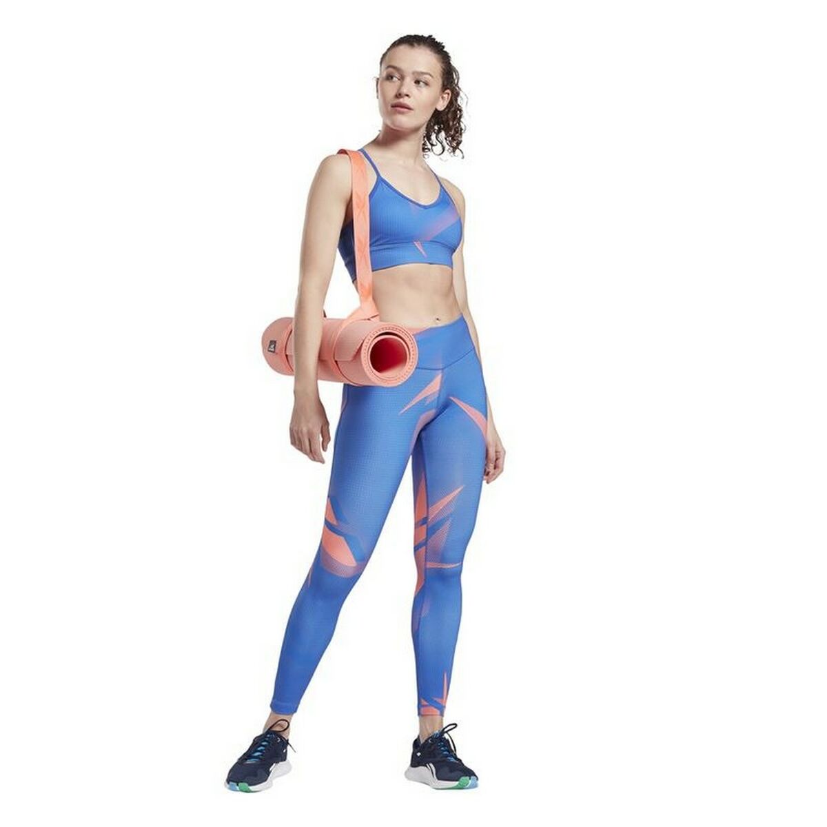 Leggings Sportivo da Donna Reebok MYT Printed Azzurro