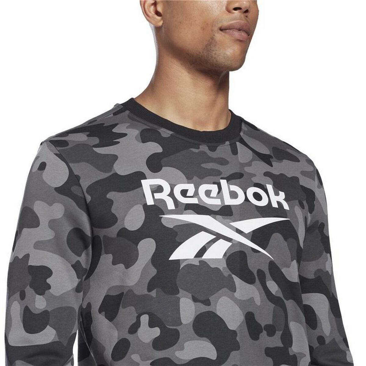 Felpa senza Cappuccio Uomo Reebok Camo Nero