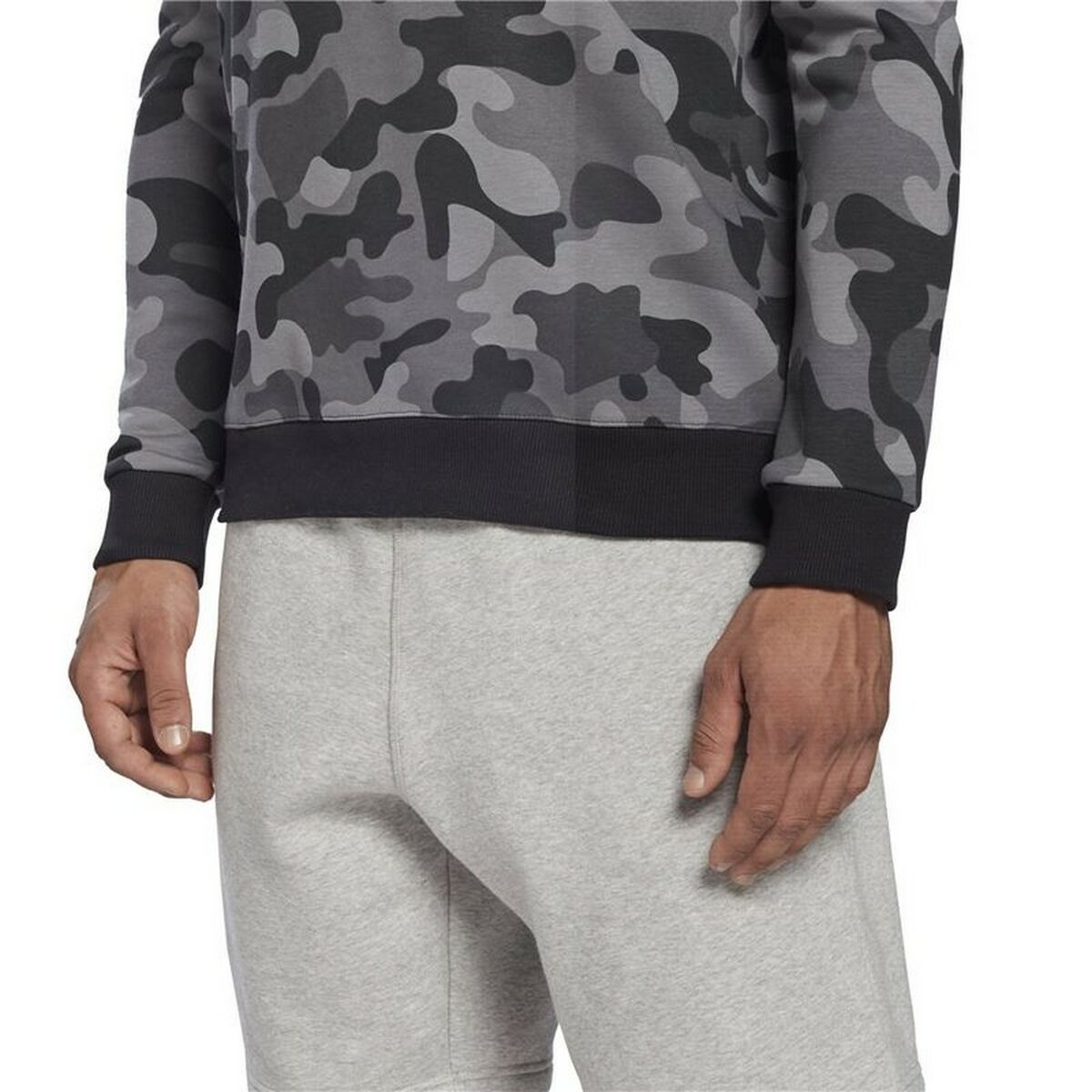 Felpa senza Cappuccio Uomo Reebok Camo Nero