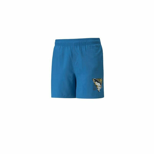 Pantaloni Corti Sportivi da Uomo Puma Summer Cat Graphic Vallarta Azzurro