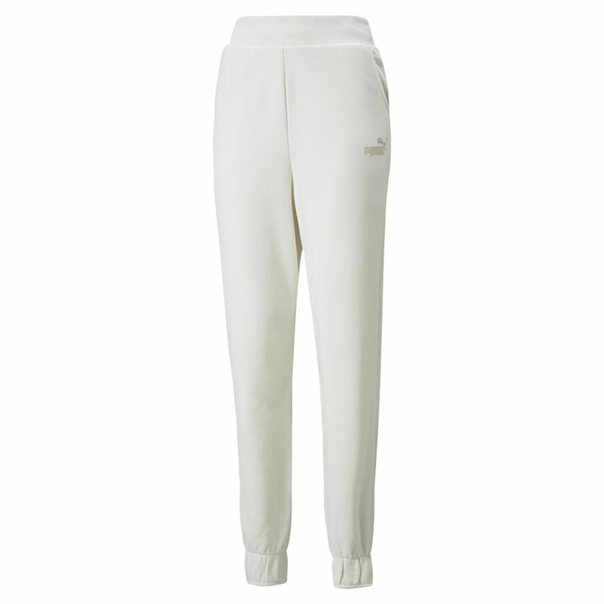 Pantalone Lungo Sportivo Puma Embroidery High Montagna Bianco Donna