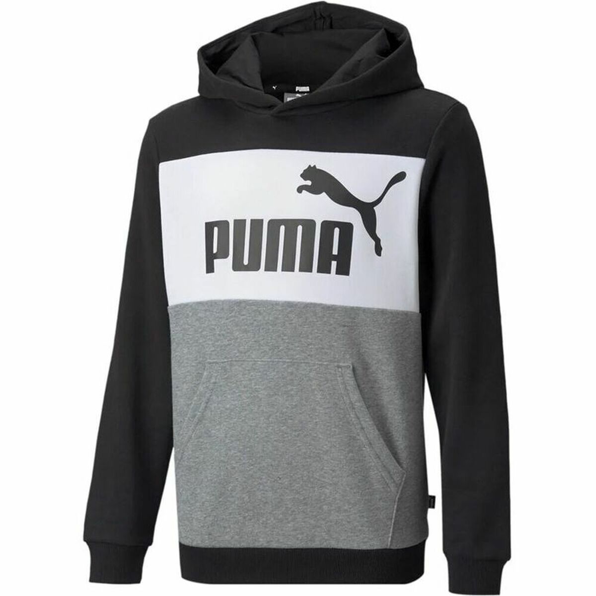 Felpa con Cappuccio Bambino Puma Essential Colorblock Nero