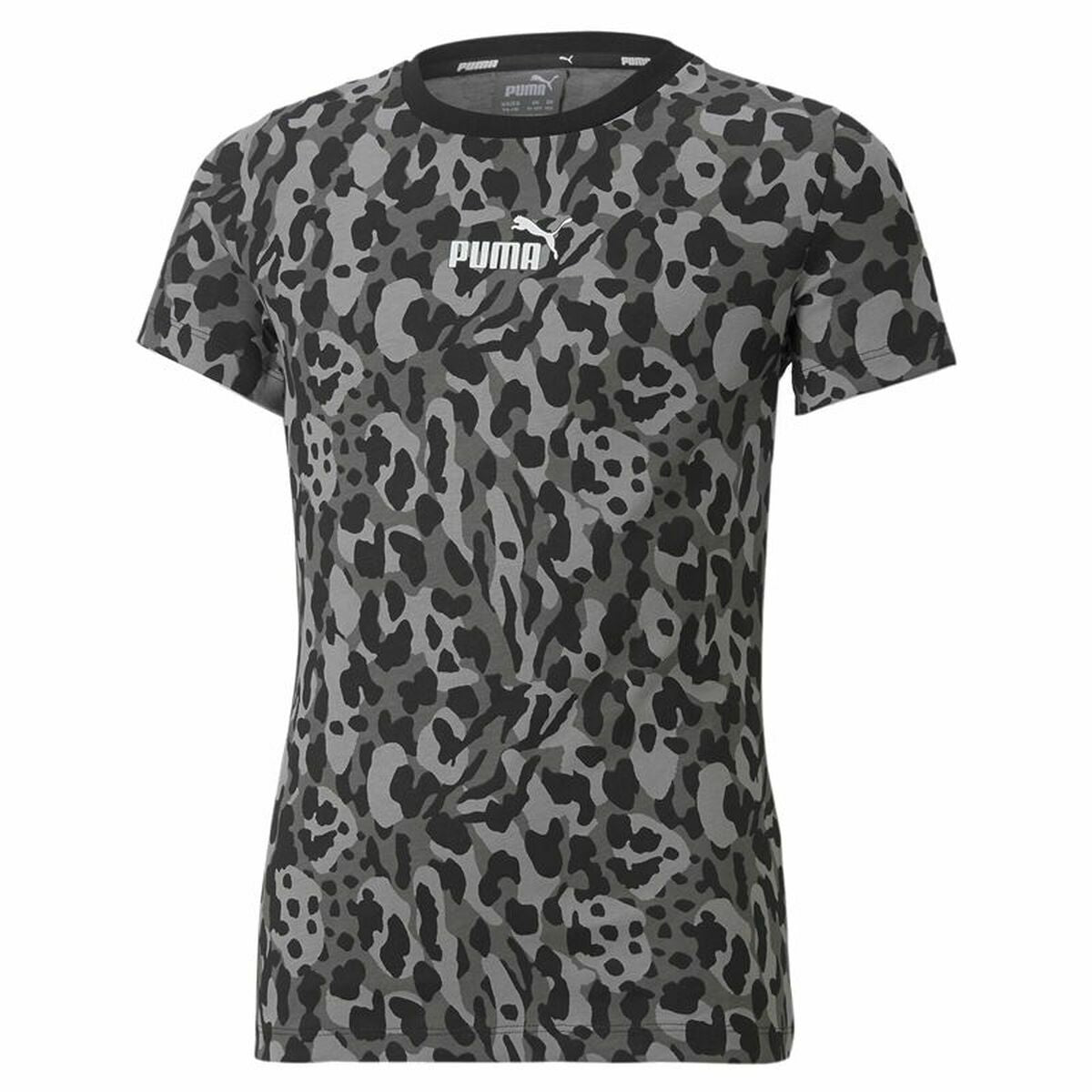 Maglia a Maniche Corte per Bambini Puma Alpha AOP Nero