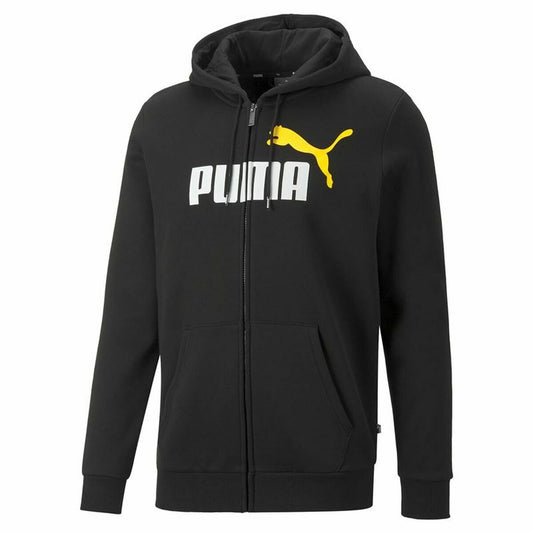 Felpa con Cappuccio Uomo Puma Essentials Two Tone Nero