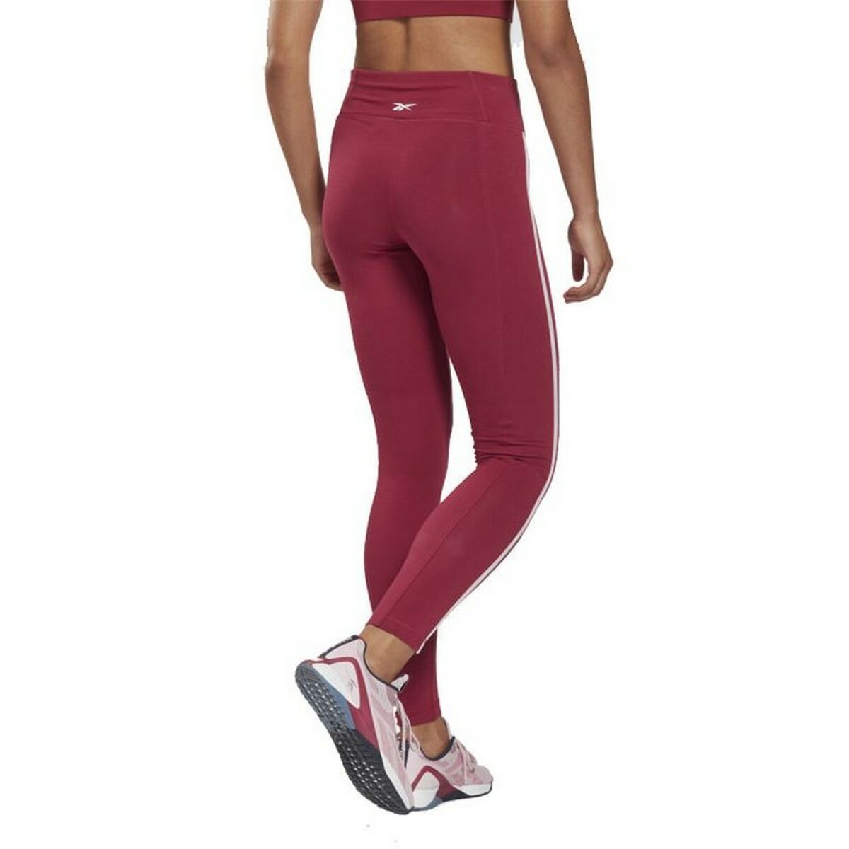 Leggings Sportivo da Donna Reebok  Pping Cotton W Rosso Scuro